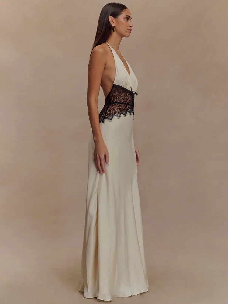 Backless Lace Maxi Dress