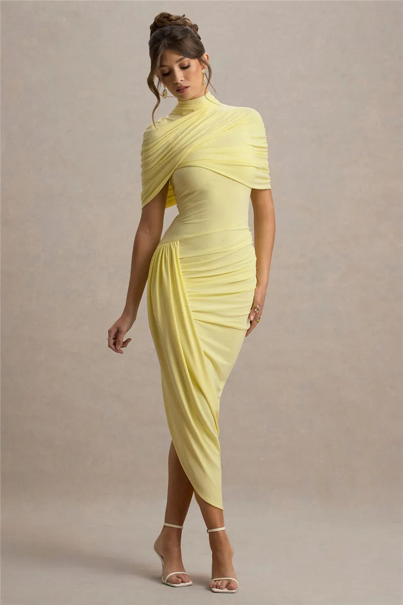 Backless Ruched Maxi Dress