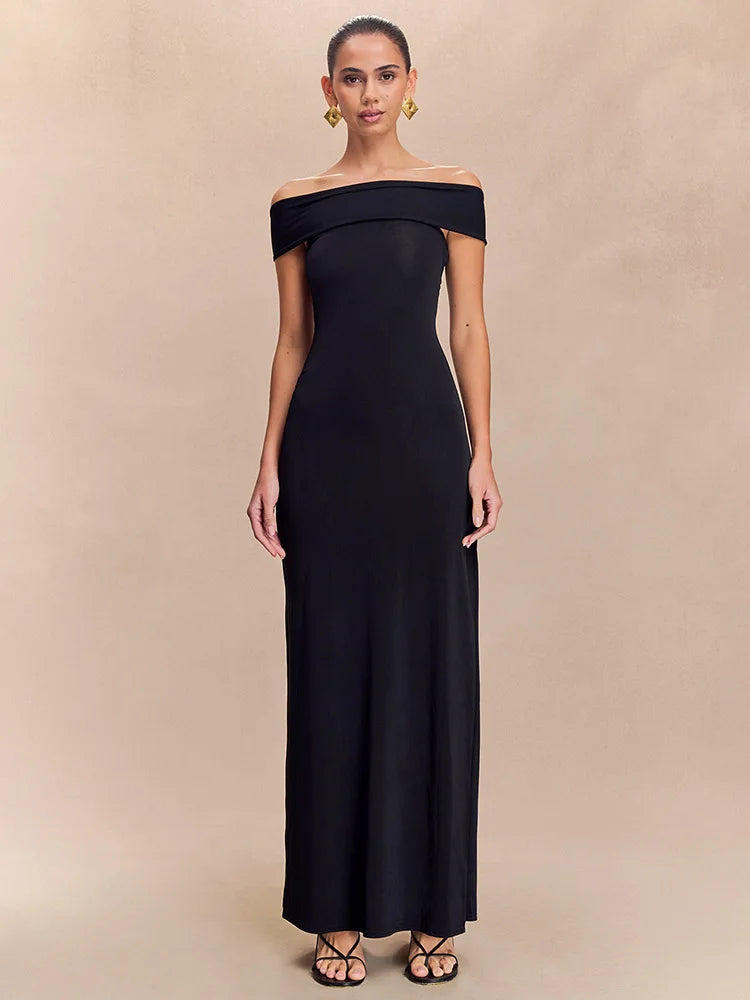 Strapless High Slit Maxi Dress
