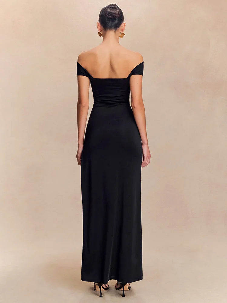 Strapless High Slit Maxi Dress
