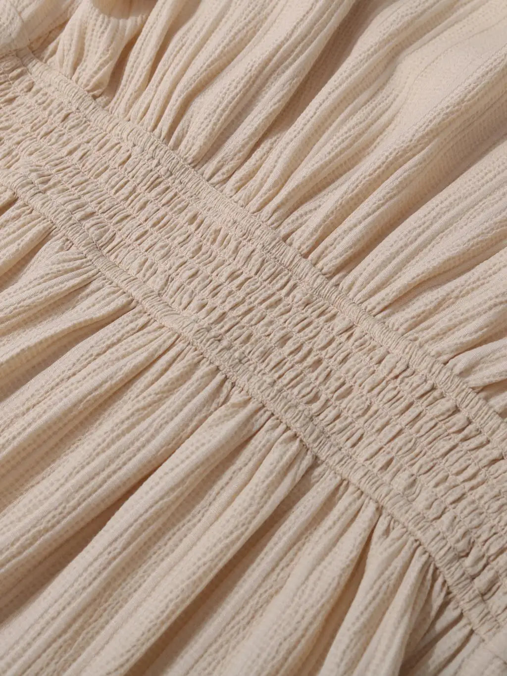 Elegant V-Neck Chiffon A-Line Dress – Long Sleeve, High Waist, Knee-Length, Women's Dress