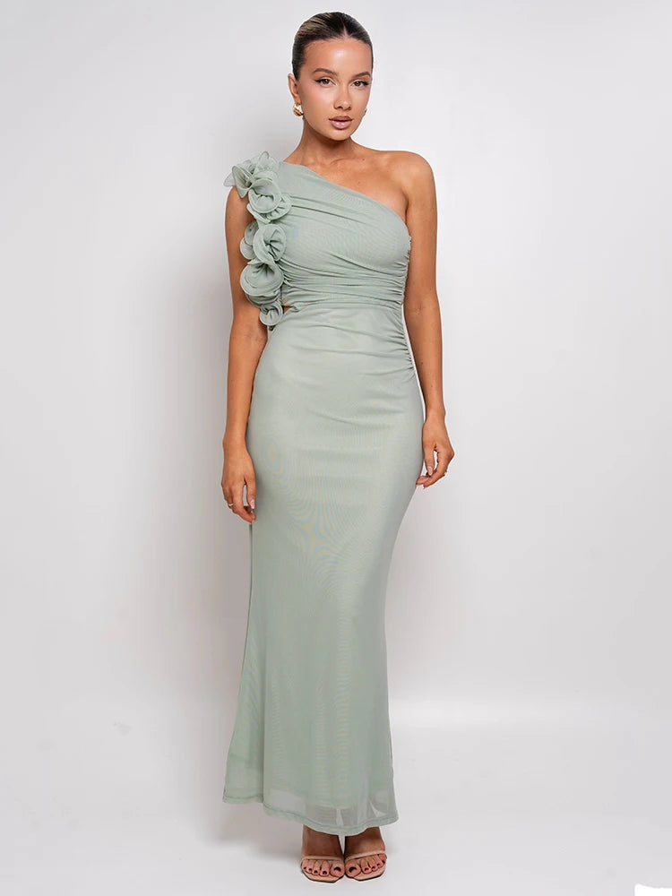 Floral Ruched Maxi Dress