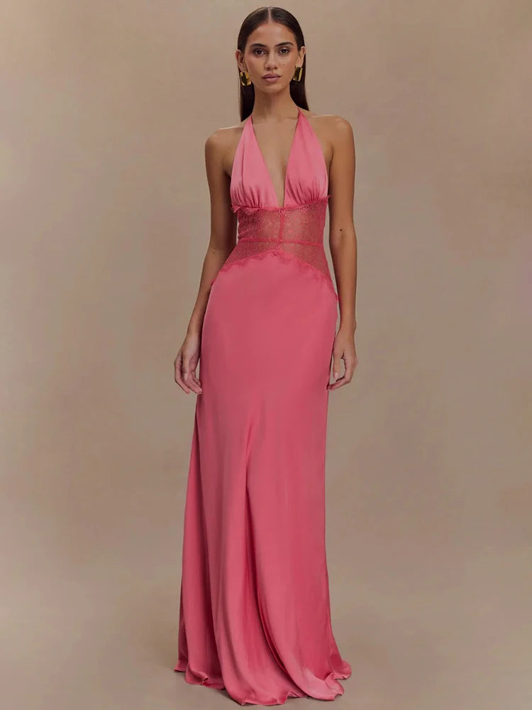 Backless Lace Maxi Dress