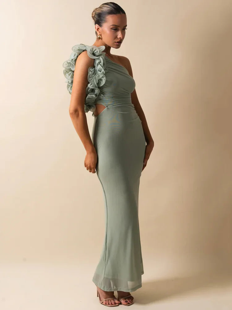 Floral Ruched Maxi Dress