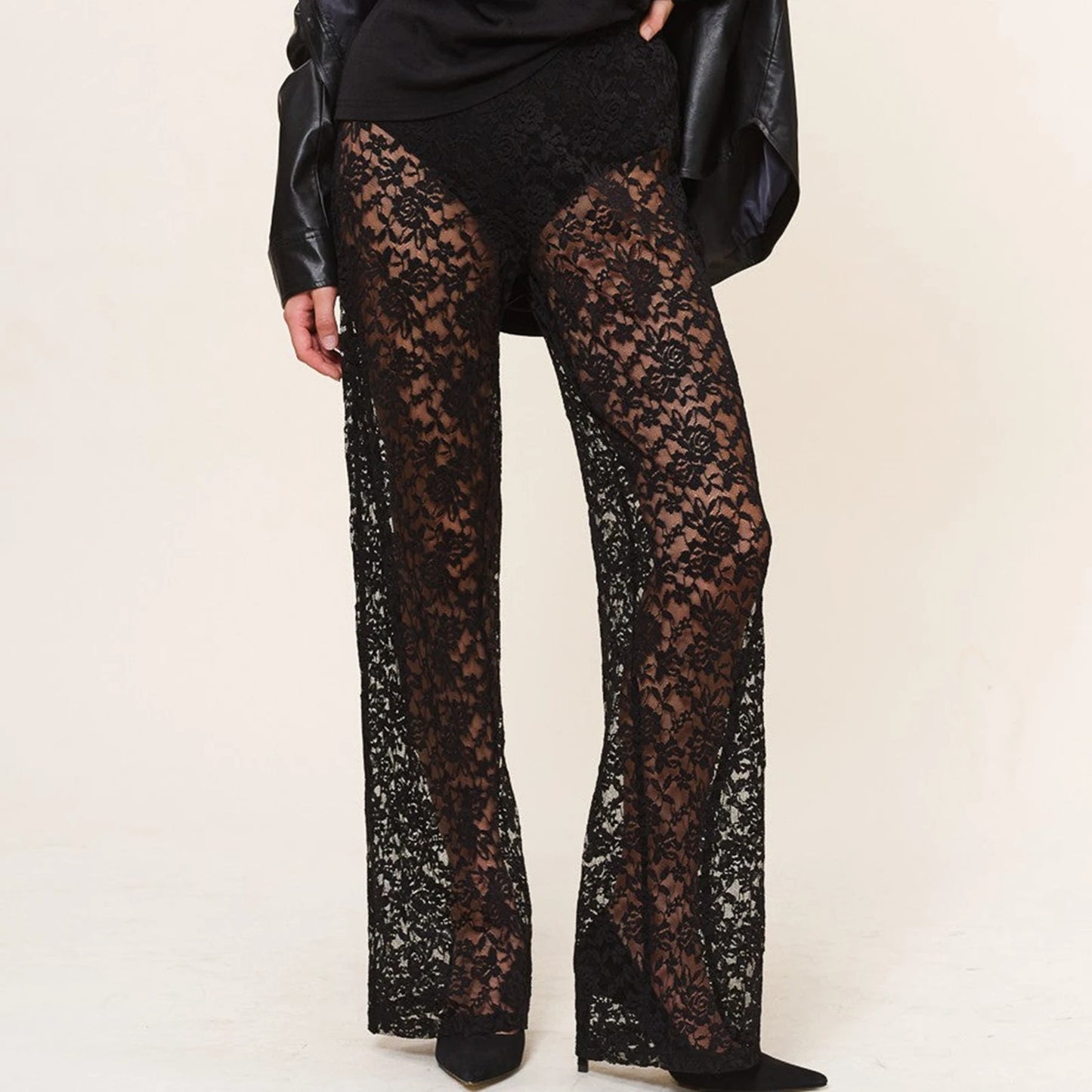 Lace Flare Trousers