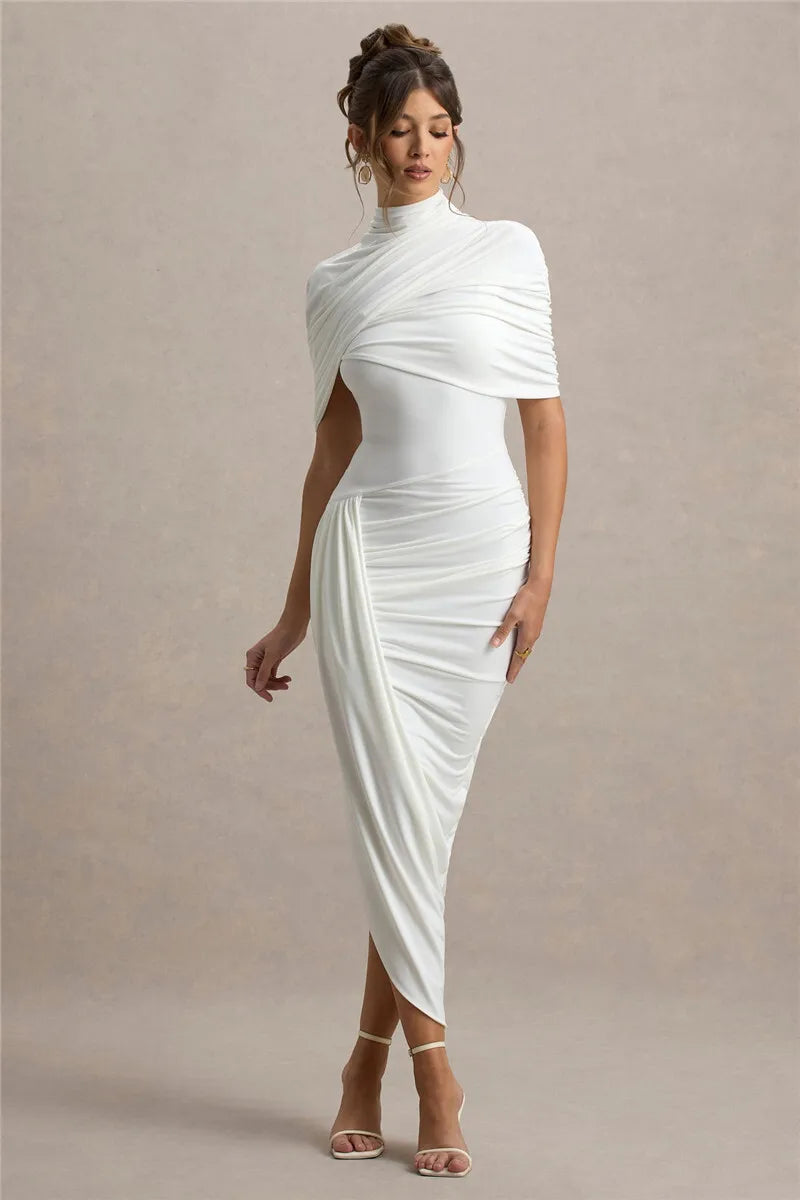 Backless Ruched Maxi Dress