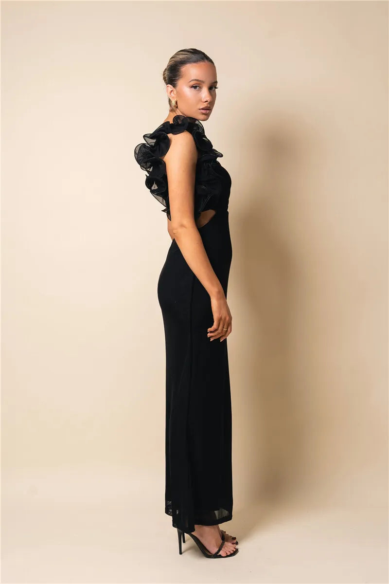 Floral Ruched Maxi Dress