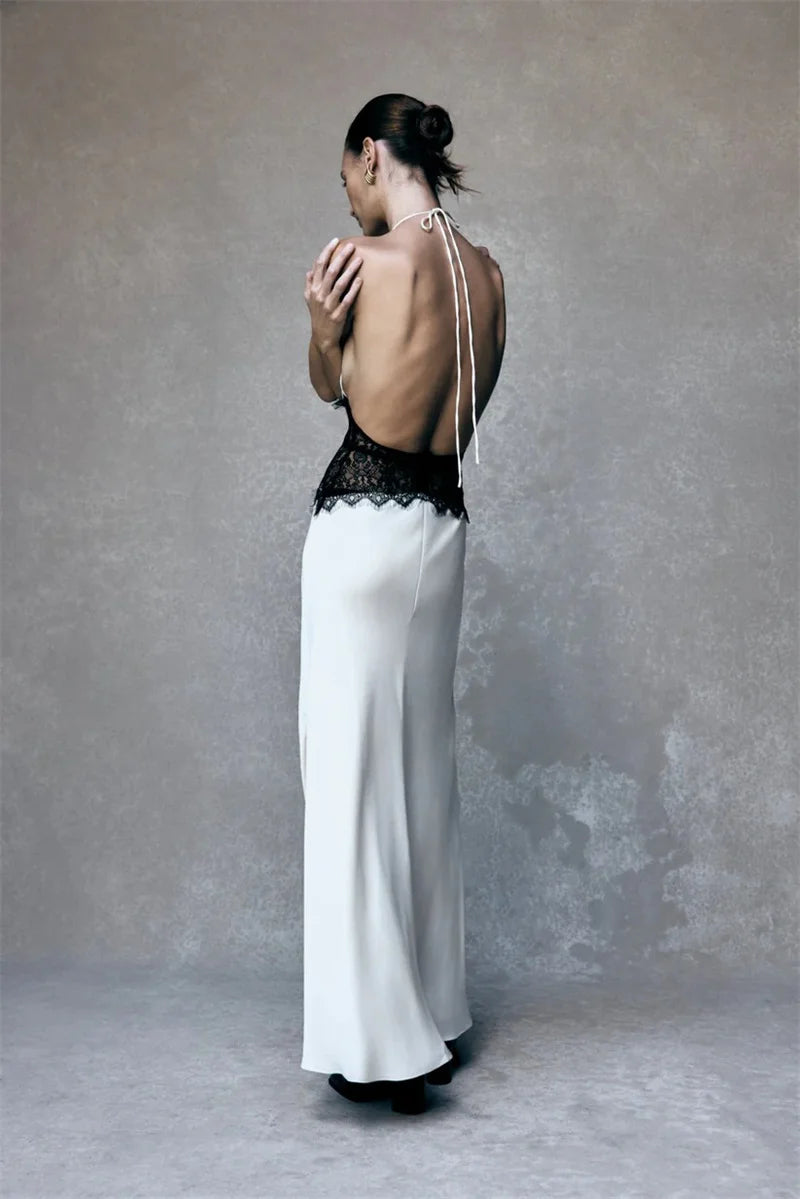 Backless Lace Maxi Dress
