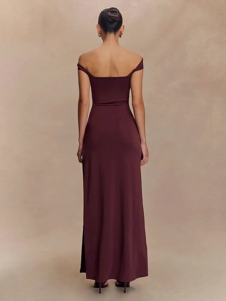 Strapless High Slit Maxi Dress