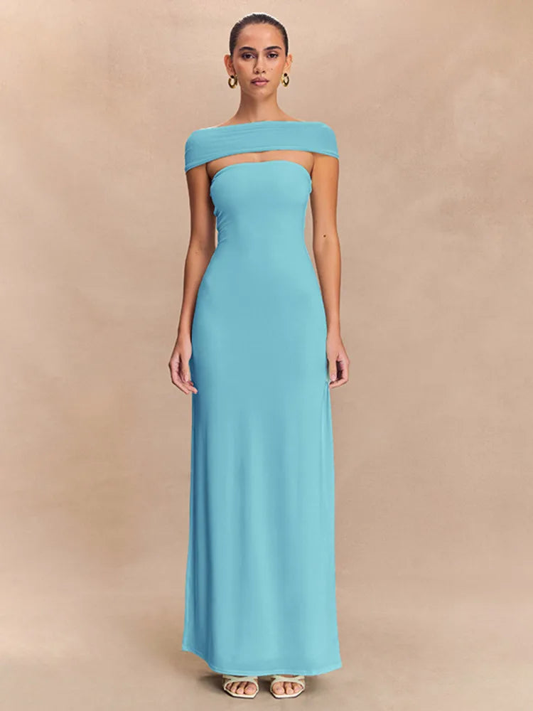 Strapless High Slit Maxi Dress