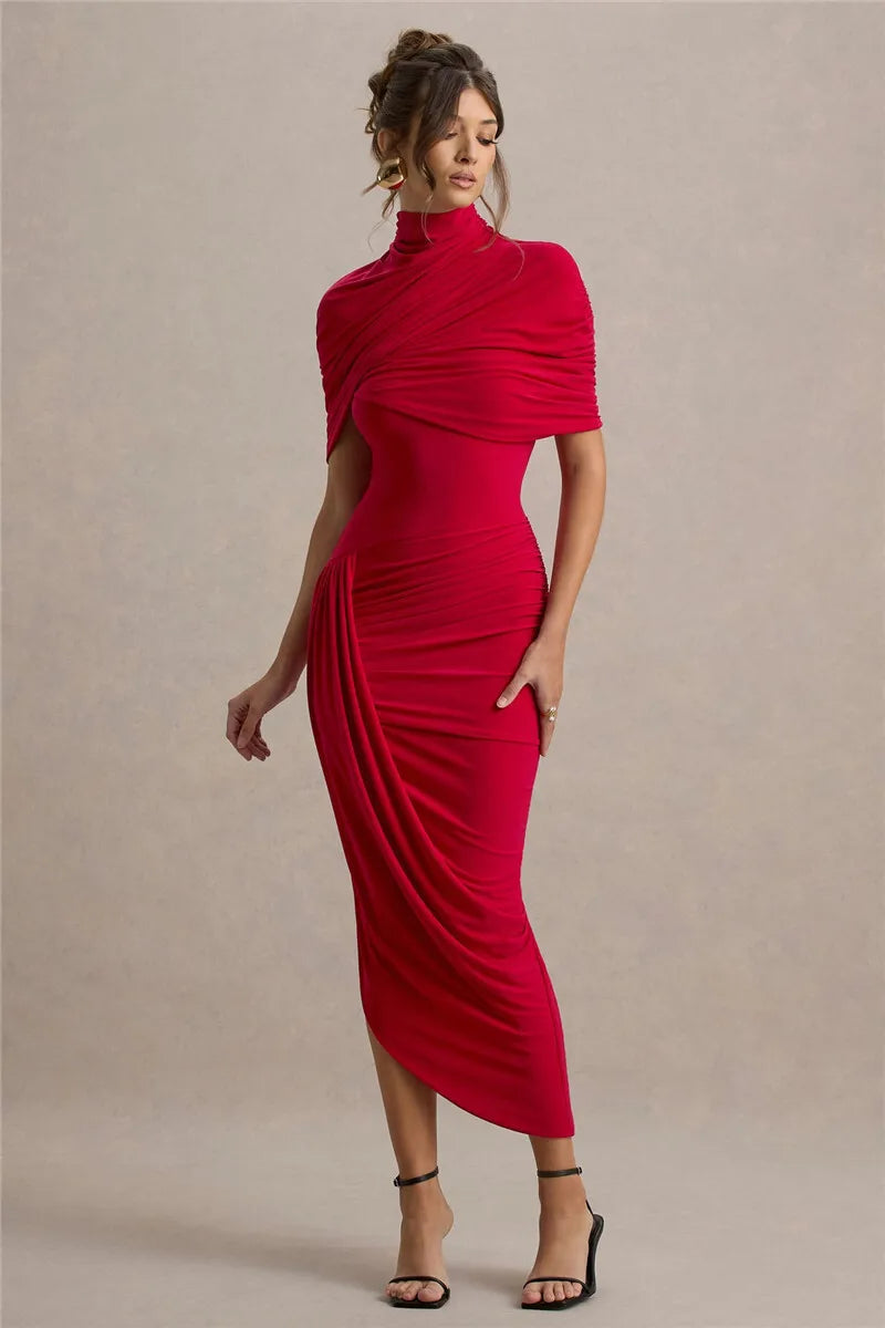 Backless Ruched Maxi Dress