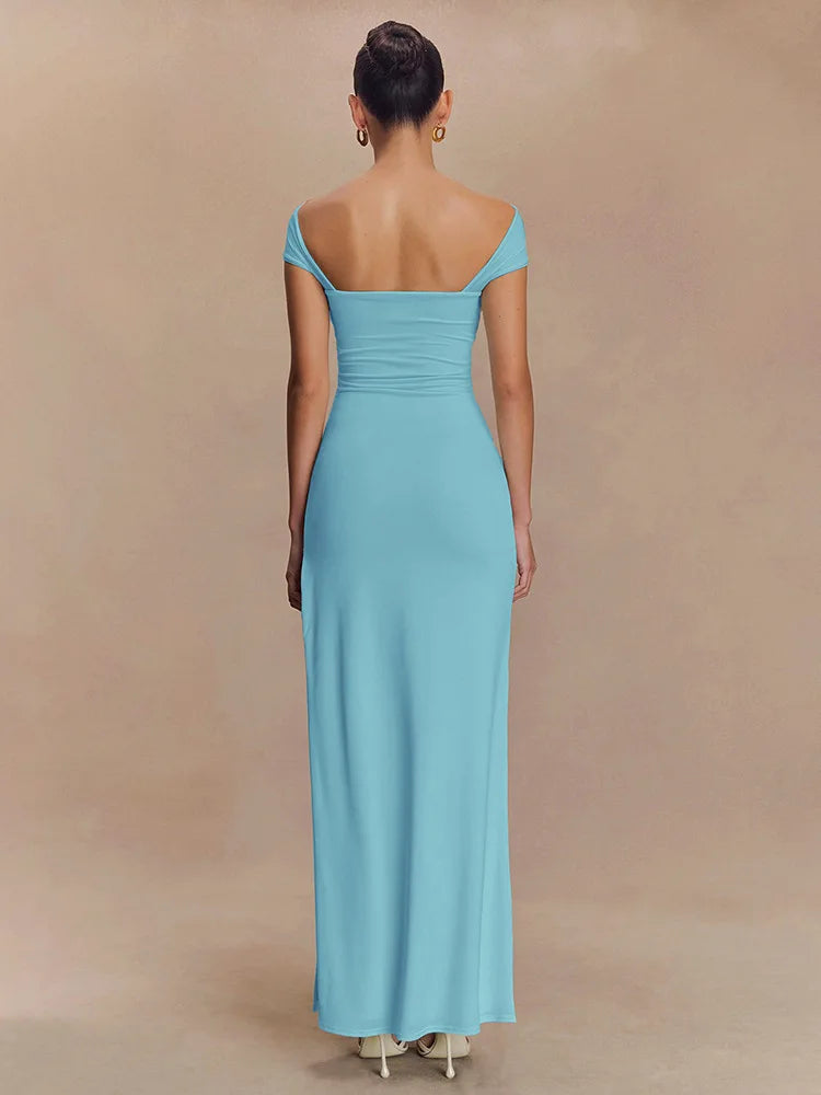Strapless High Slit Maxi Dress