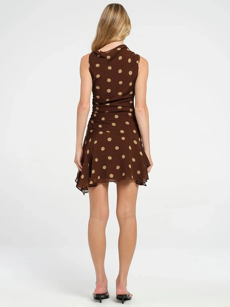 Polka Dot Ruched Mini Dress