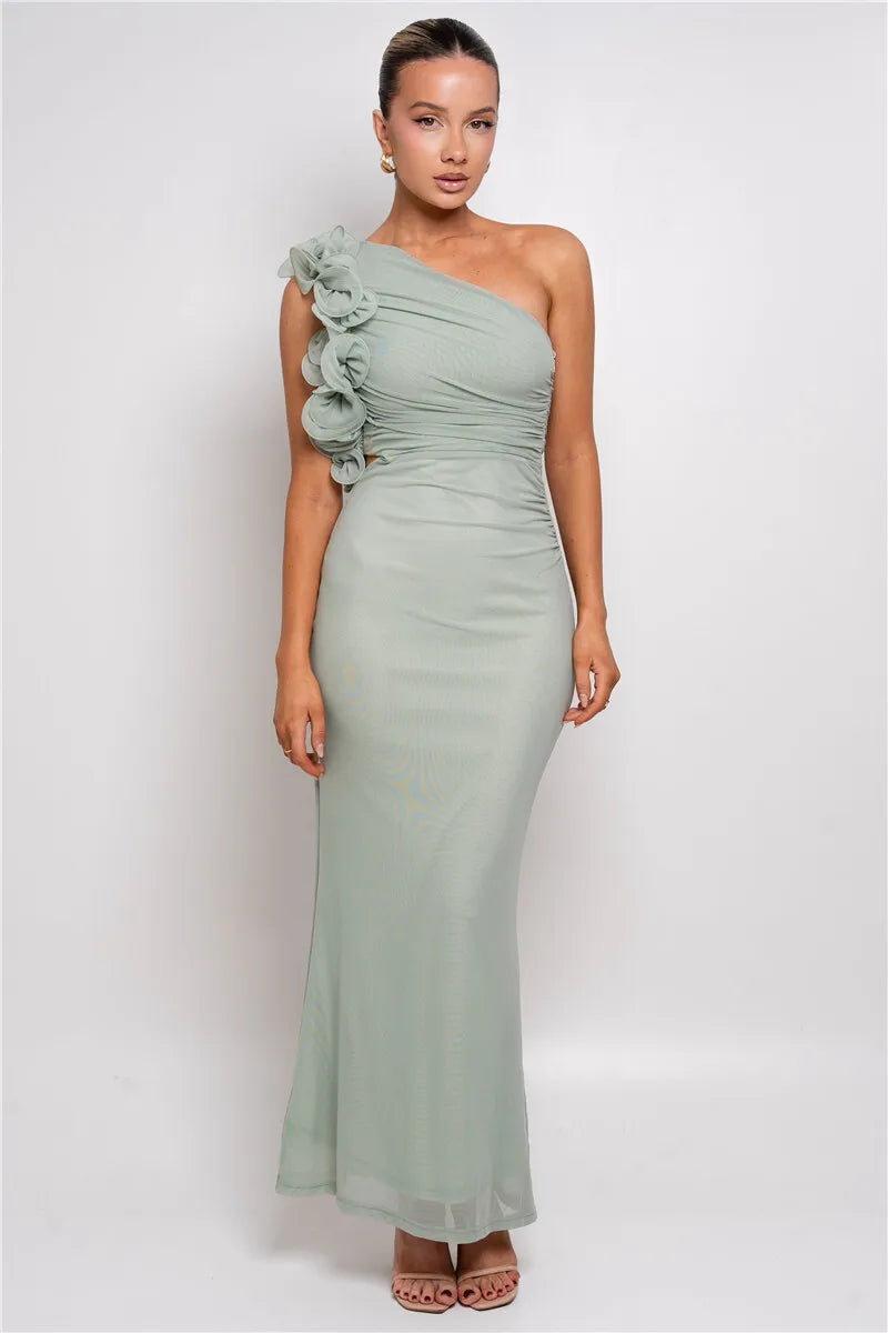 Floral Ruched Maxi Dress
