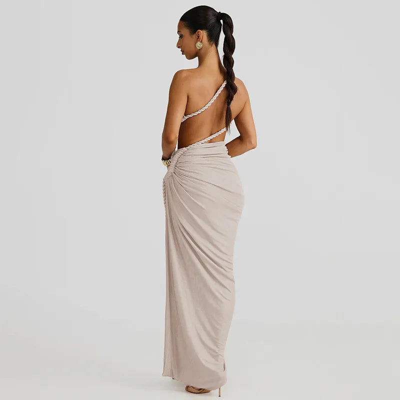 Thigh High Split Off-Shoulder Maxi Dress