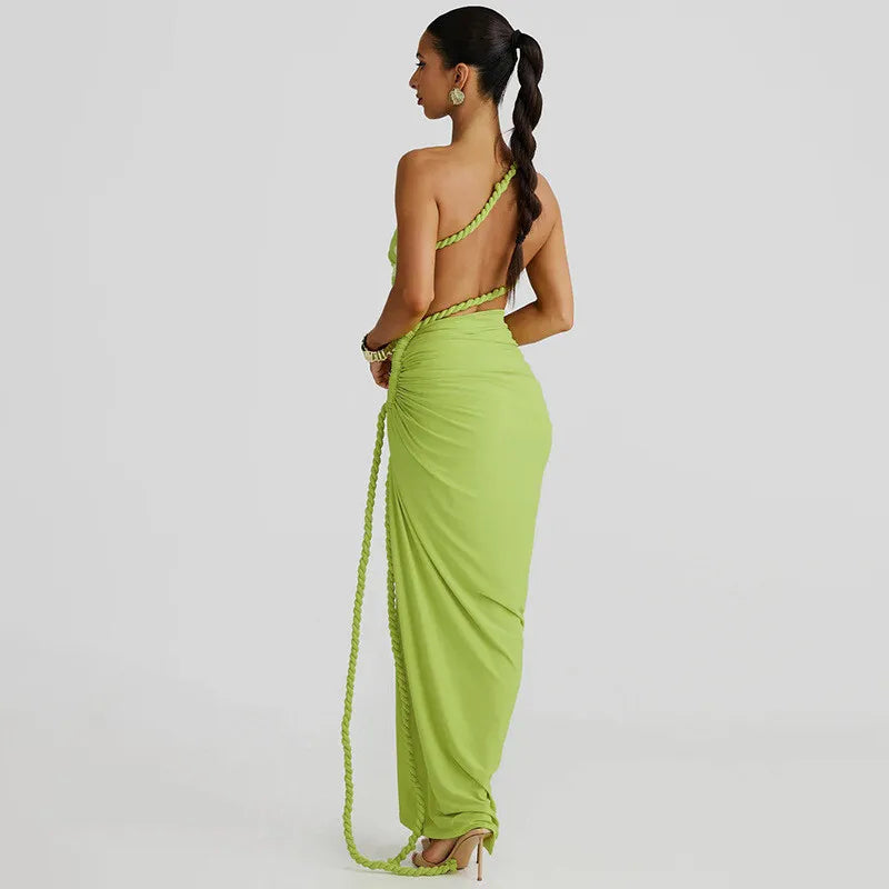 Thigh High Split Off-Shoulder Maxi Dress
