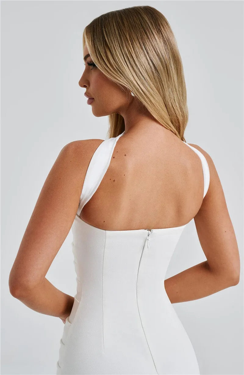 Scarf Collar Off-Shoulder Maxi Dress