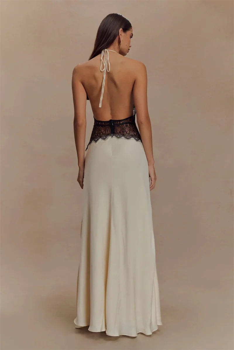 Backless Lace Maxi Dress