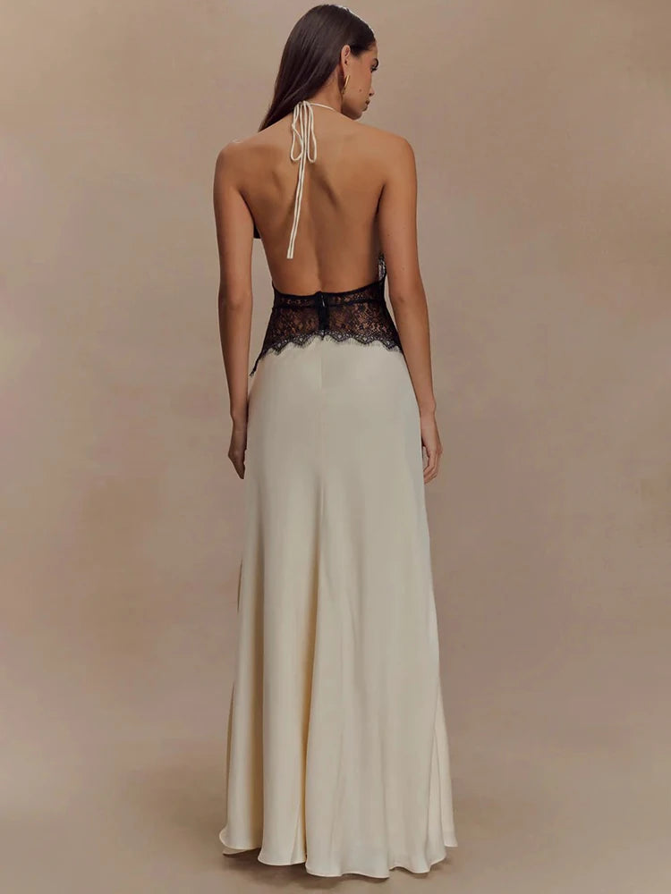 Backless Lace Maxi Dress
