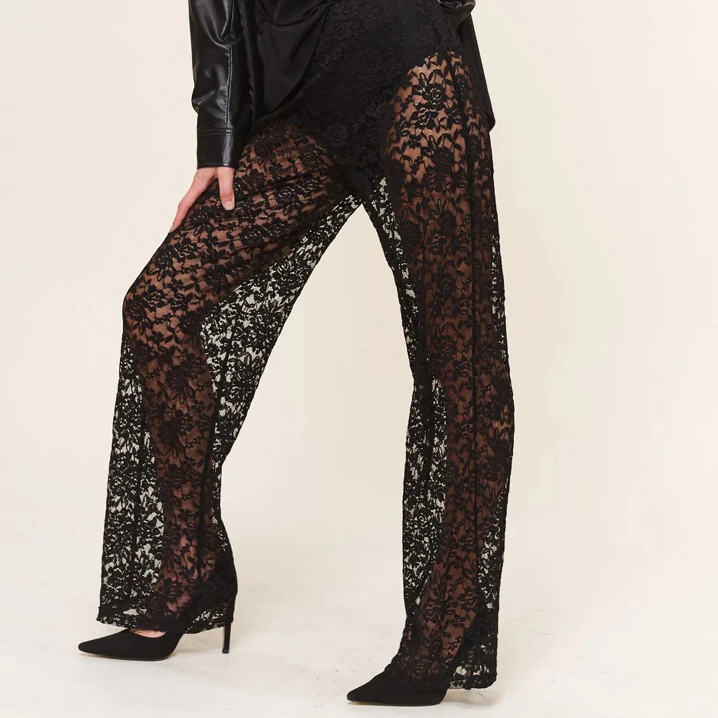 Lace Flare Trousers