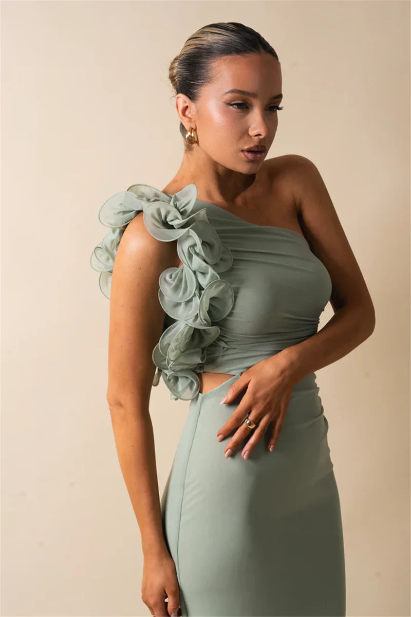 Floral Ruched Maxi Dress
