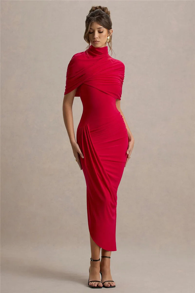 Backless Ruched Maxi Dress
