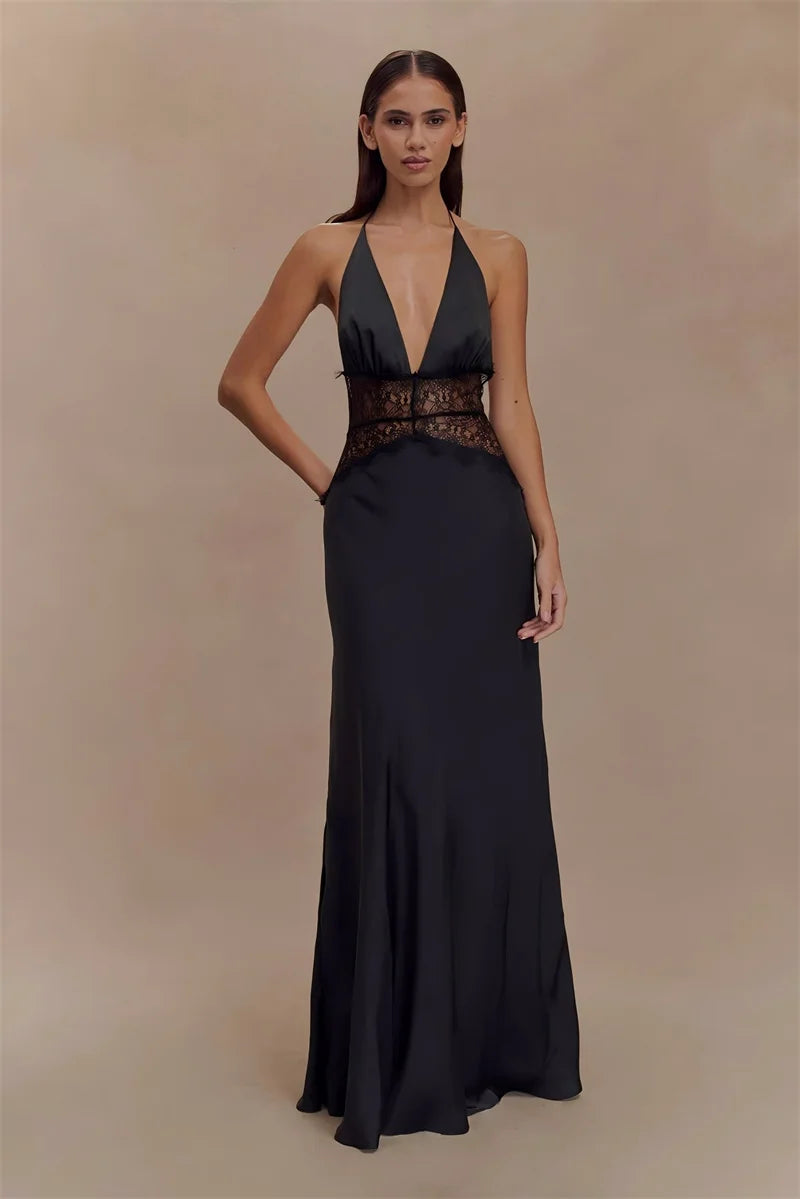 Backless Lace Maxi Dress