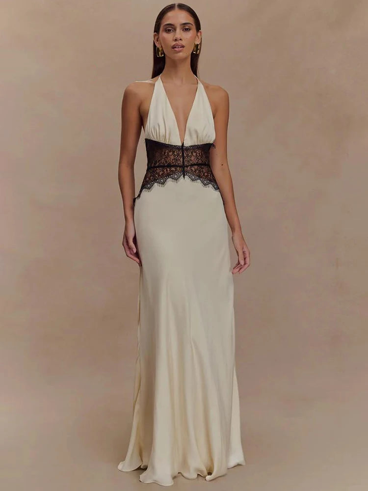 Backless Lace Maxi Dress