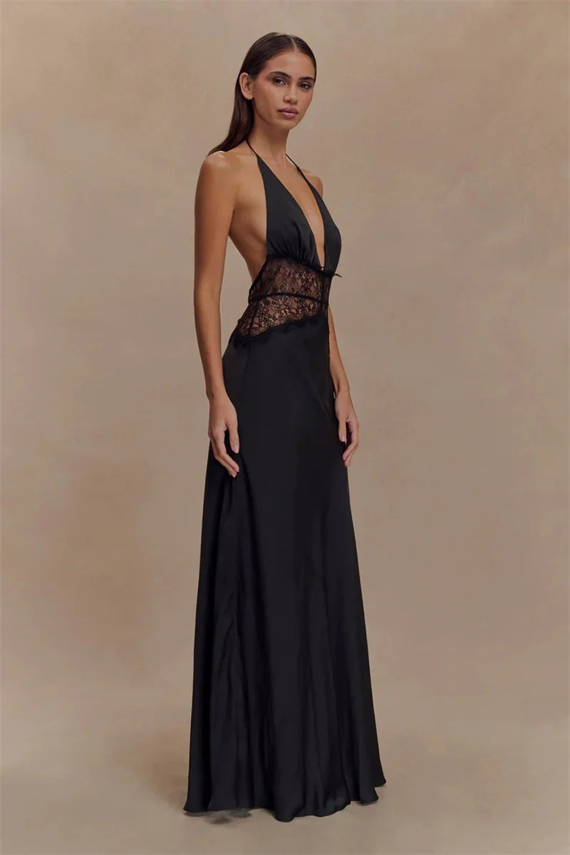 Backless Lace Maxi Dress