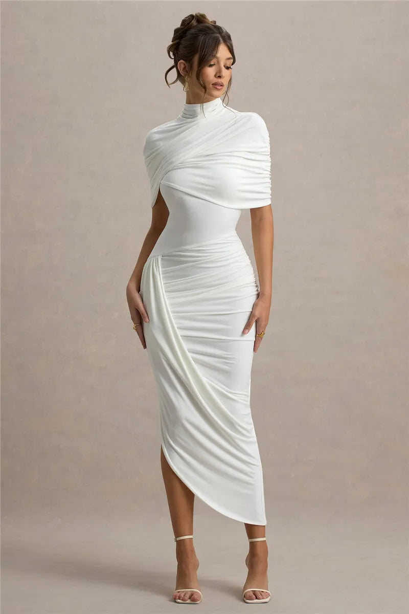 Backless Ruched Maxi Dress