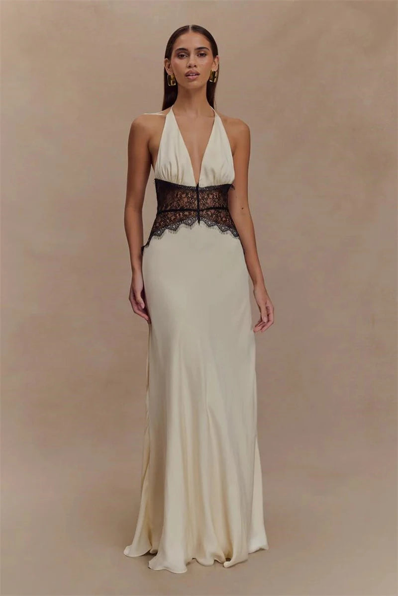Backless Lace Maxi Dress