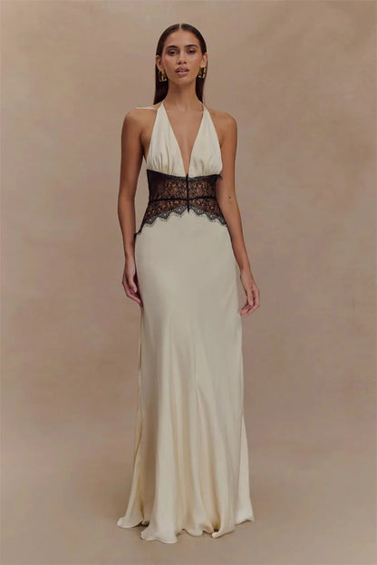 Backless Lace Maxi Dress
