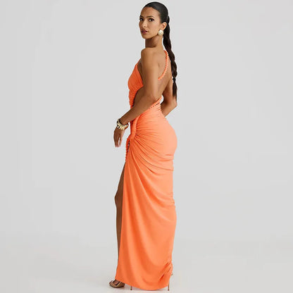 Thigh High Split Off-Shoulder Maxi Dress