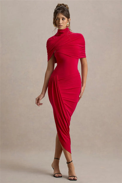 Backless Ruched Maxi Dress