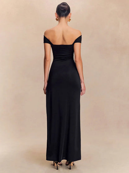 Strapless High Slit Maxi Dress
