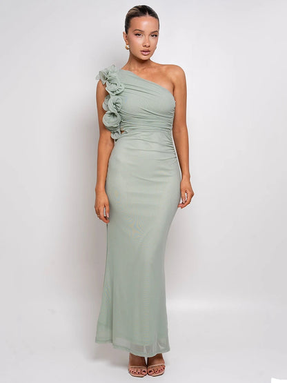 Floral Ruched Maxi Dress