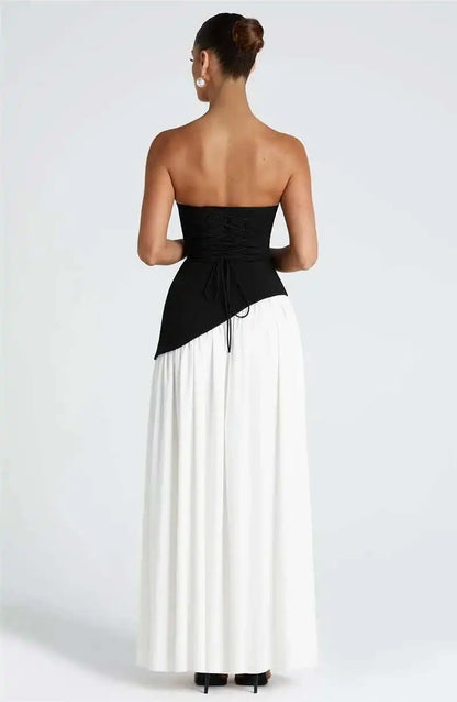 Strapless Scarf Maxi Dress