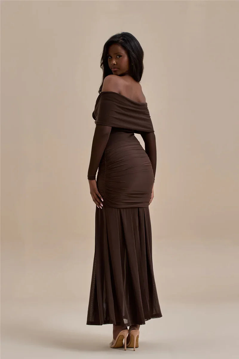 Rose Off-Shoulder Maxi Dress