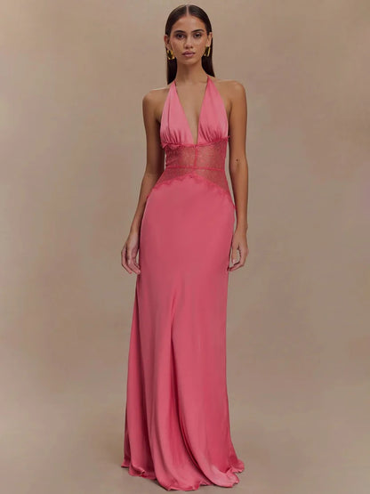 Backless Lace Maxi Dress