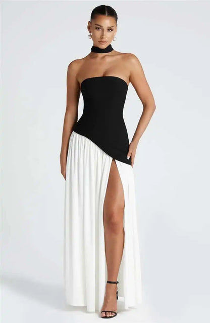 Strapless Scarf Maxi Dress
