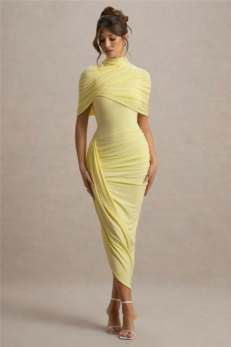 Backless Ruched Maxi Dress