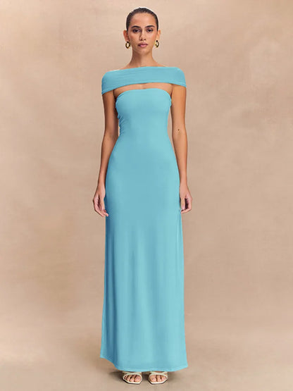 Strapless High Slit Maxi Dress