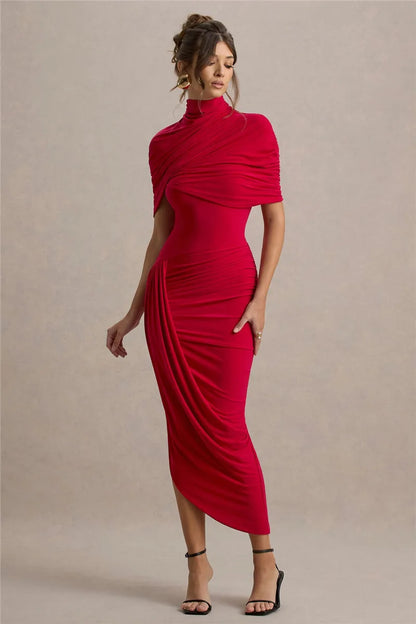 Backless Ruched Maxi Dress