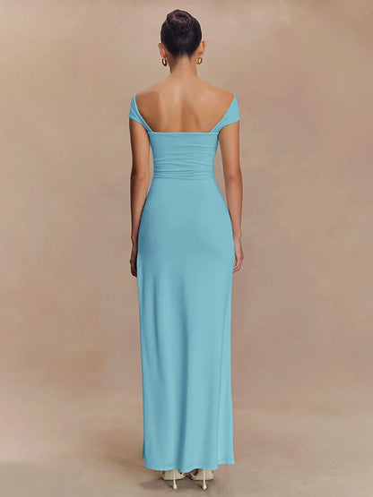 Strapless High Slit Maxi Dress