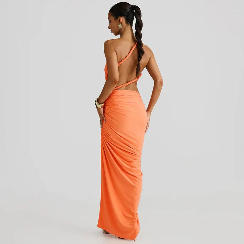Thigh High Split Off-Shoulder Maxi Dress