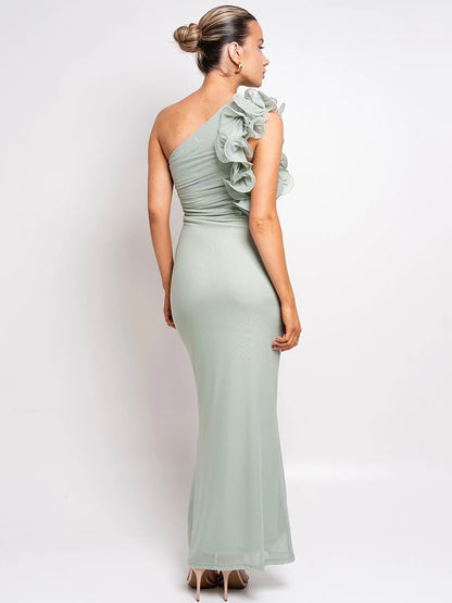 Floral Ruched Maxi Dress