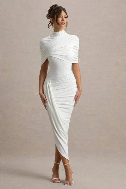 Backless Ruched Maxi Dress