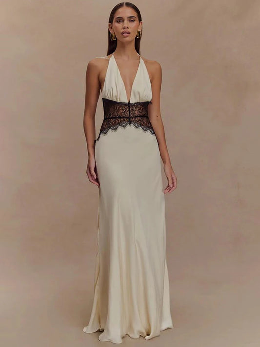 Backless Lace Maxi Dress