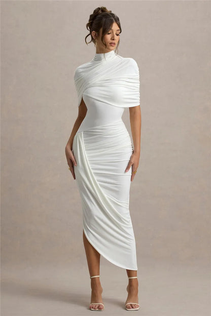 Backless Ruched Maxi Dress