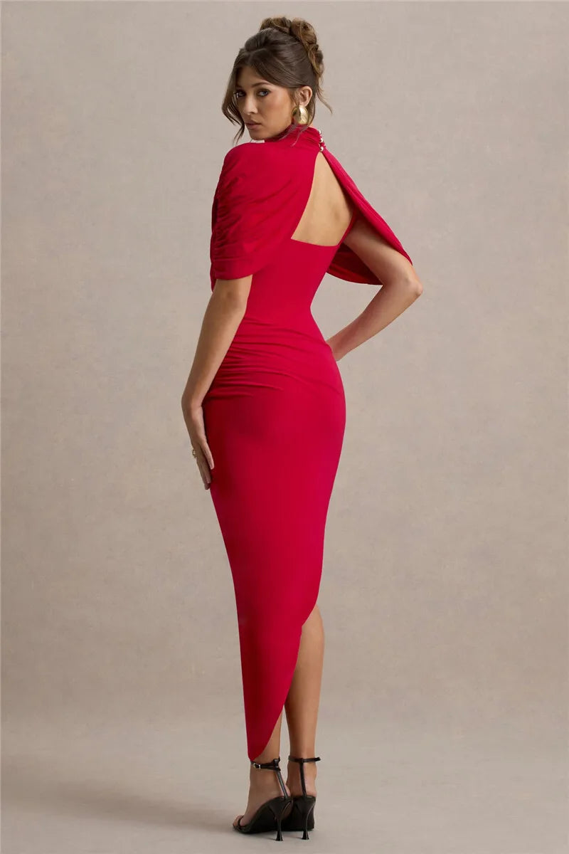 Backless Ruched Maxi Dress